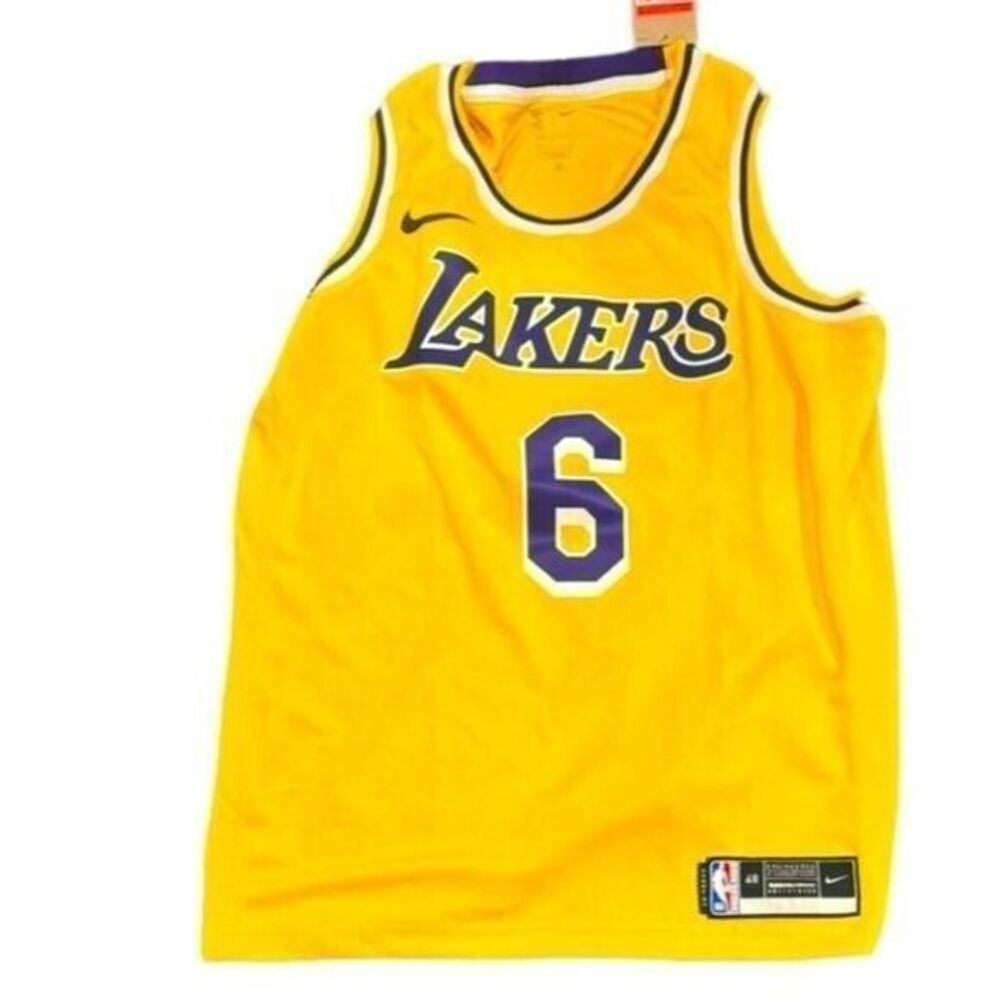 New LeBron James Lakers Icon EditionNBA Jersey Amarillo Field Purple size M - Picture 12 of 15